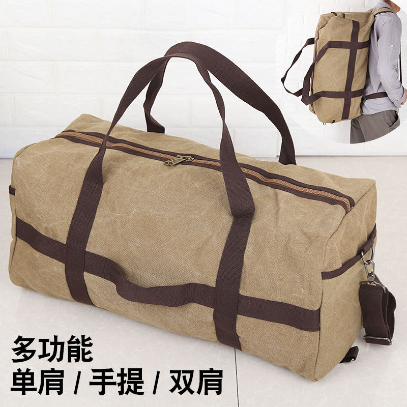 Multifunction Canvas Handbag Large Capacity Travel Bag Men Backpack Single Shoulder Bag Luggage Bag Bag Travel Double Shoulder Bag 