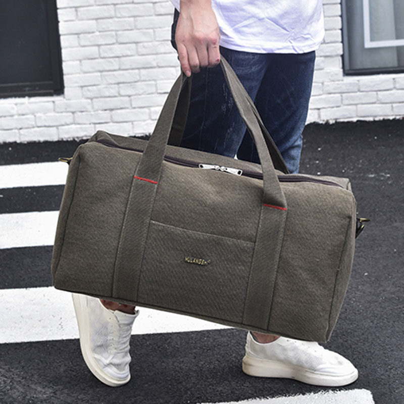 Canvas Carry-on Travel Bag Single Shoulder Large Capacity Male Large Cloth Bag Tourist Luggage Bag Containing Can Fold and Light Shoulder Bag