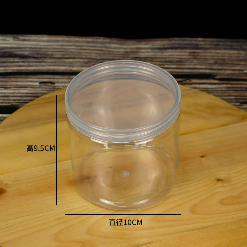 Diameter 10 * 10 Fully Transparent (270 Pieces / Box)Cookies Biscuit bucket Plastic transparent candy a snack jar nougat Snow crisp seal up packing box milk Jujube Bottle & Can
