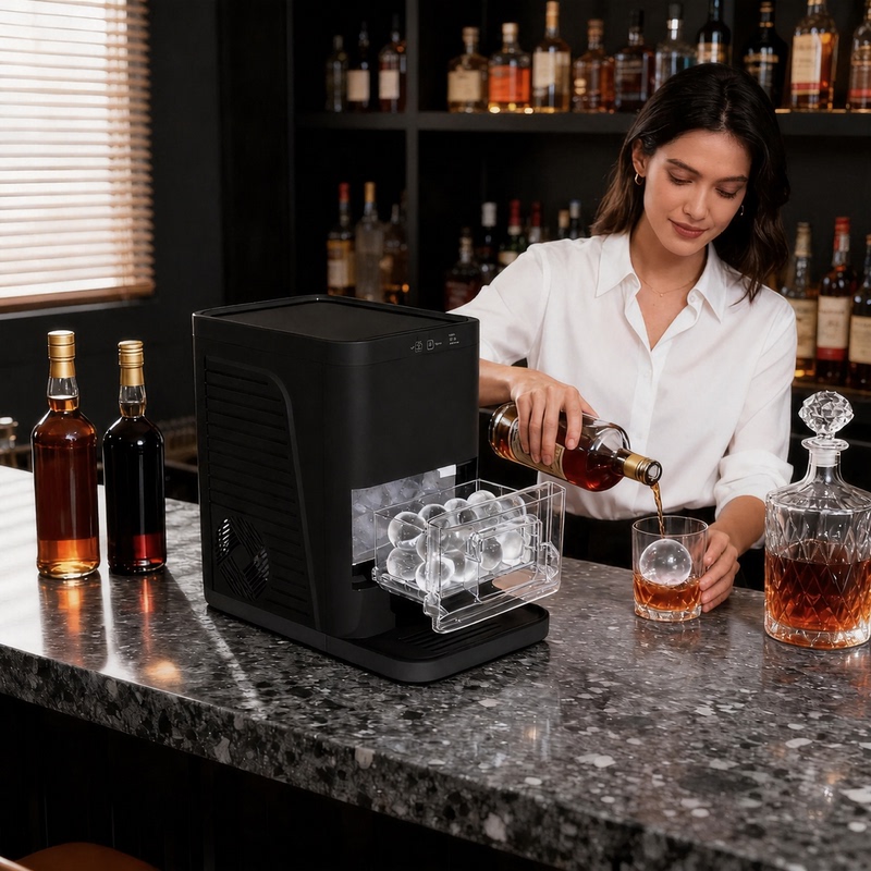Spherical Ice Maker Commercial Refrigeration Household Ice Maker Transparent Round Ice Cocktail Whiskey Automatic Ice Maker Cubes
