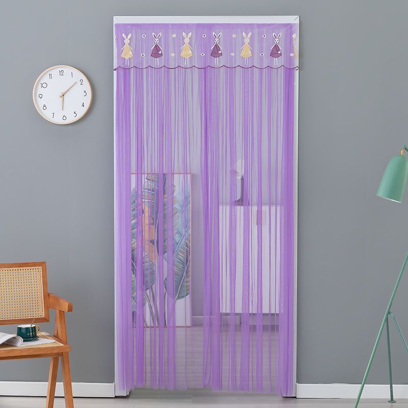 Household Summer Mosquito-Proof Screen Door Curtain, No-Drill Lace Door Curtain, Partition Curtain, Bedroom Decorative Curtain, Anti-Fly and Insect