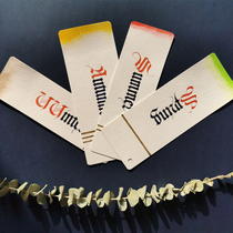 Handwritten English paper bookmark custom high-value holiday gift souvenir Simple card Gothic handwritten greeting card