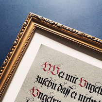 Gothic body Italian body handwriting Antique English custom dip Pen font Valentines Day gift hand-drawn card