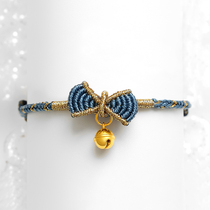 999 Full gold bow on the Run Princess bracelet Gold Bell Pendant Transfer beads hand rope braided section Christmas