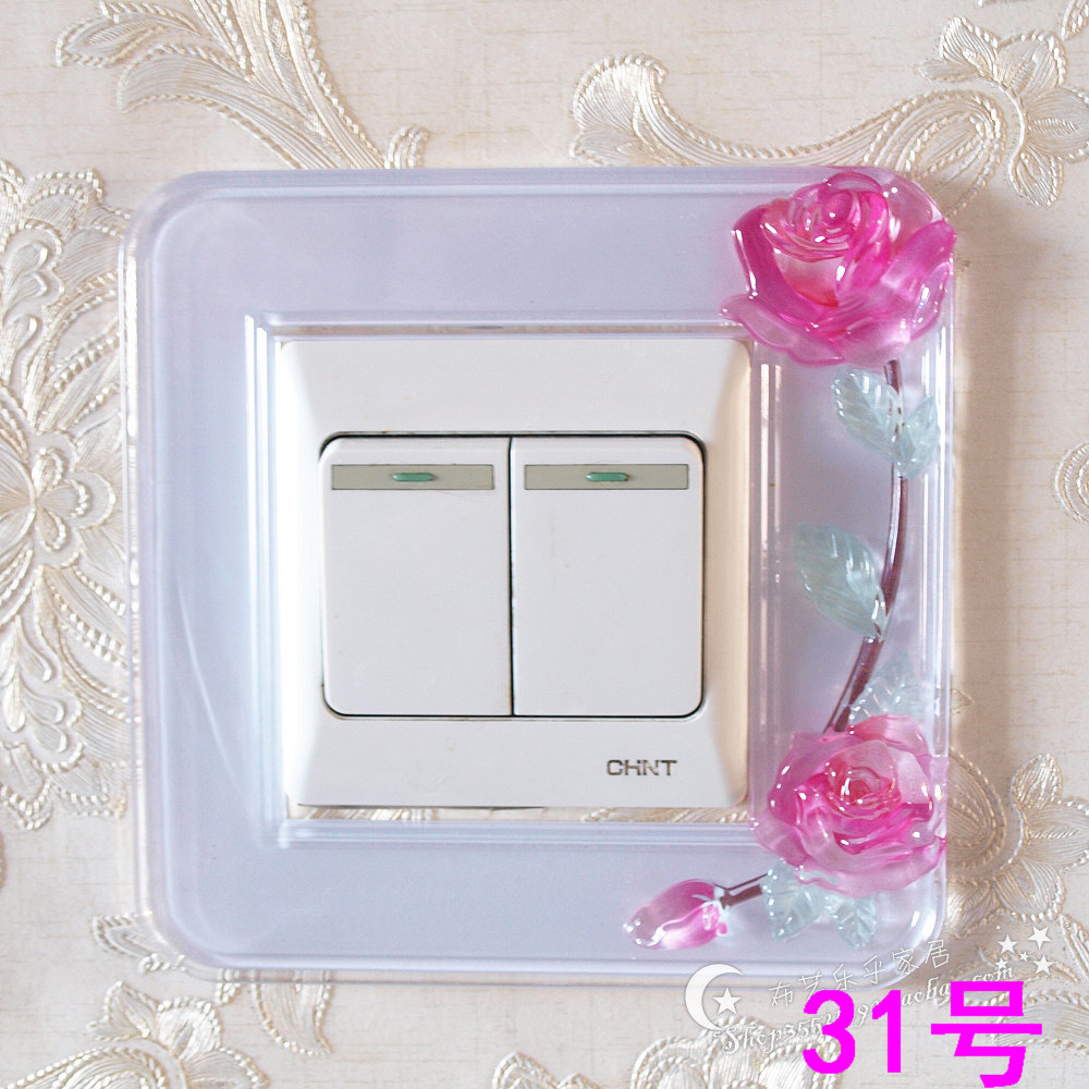 2 acrylic switch patch with crystal switch sleeve decorative socket with protective sleeve switch sleeve wall sticker