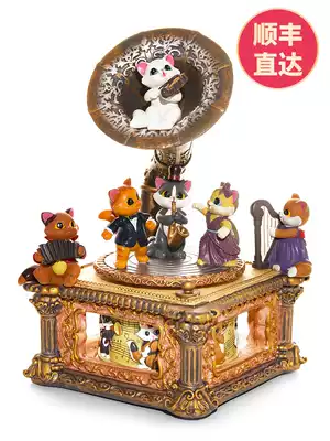 Retro Music Box Music Box Music Box Creative luminous ornaments birthday gift girl to send girlfriend girl children European style