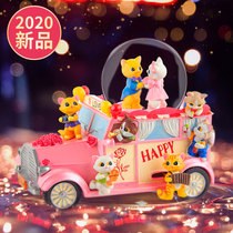 Cat crystal ball Music box Music box creative gift for girlfriend girl lover birthday gift girl Sky city