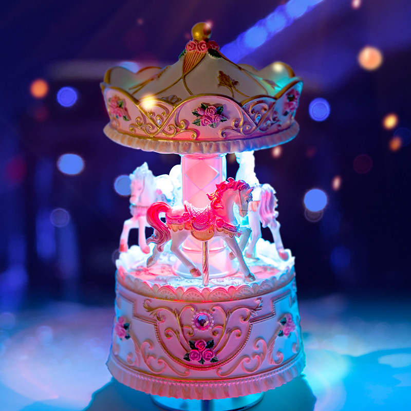 Rotating Trojan Music Box Creative Birthday Girl Girl Girl Girl Children Sky City