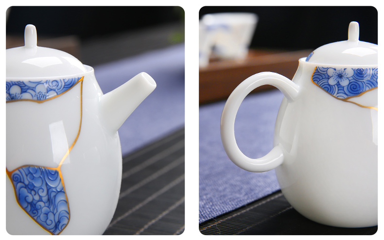 St hidden paint ceramic household single teapot with the household contracted the teapot tea kungfu tea accessories Z