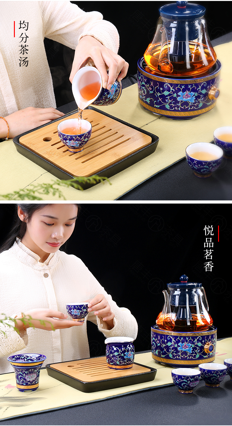 Electric TaoLu steaming kettle boil tea ware glass ceramic tank filter coppering. As silver pu 'er tea colored enamel steam white tea