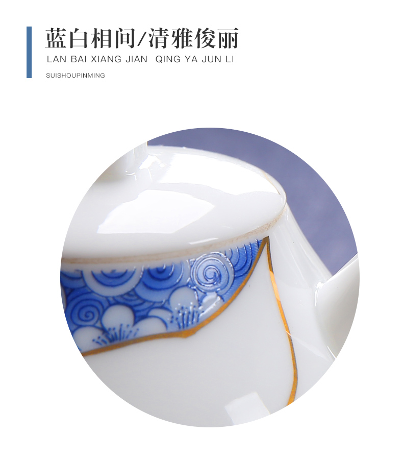 St hidden paint ceramic household single teapot with the household contracted the teapot tea kungfu tea accessories Z