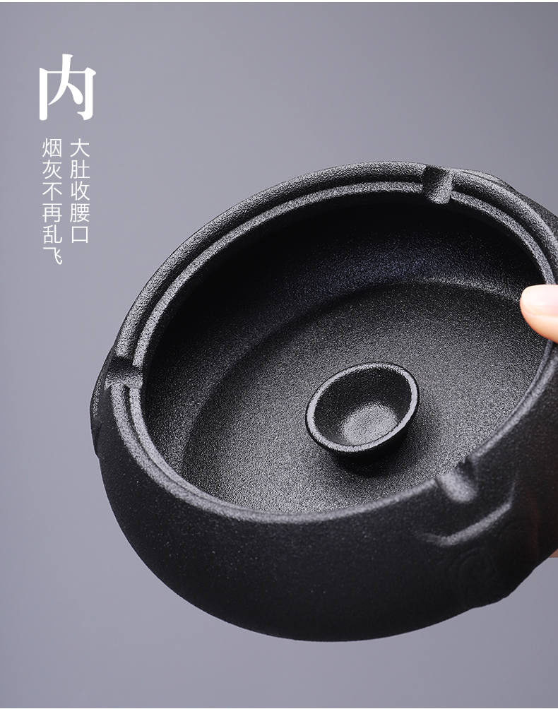 Creative large ashtray ceramic kung fu tea accessories move with cover sitting room office gift custom LOGO