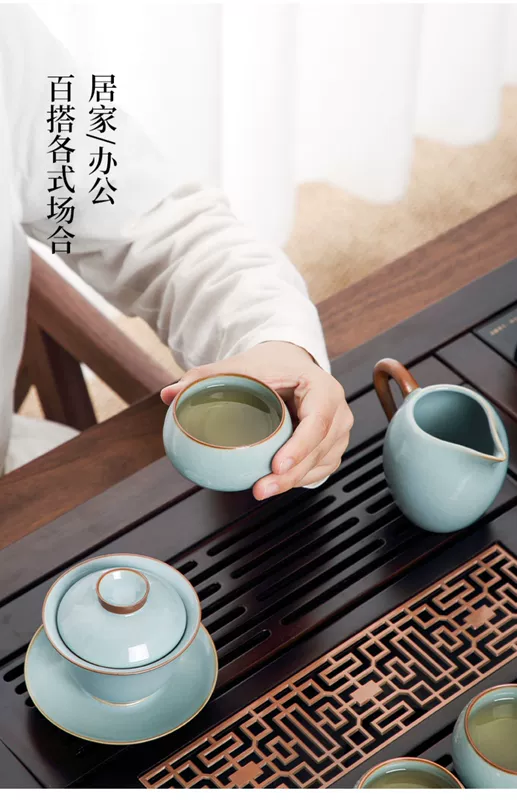 Mới cao cấp gỗ mun gỗ nguyên khối Kung Fu Bộ trà hoàn toàn tự động 1 đáy khay trà nước cho văn phòng tại nhà