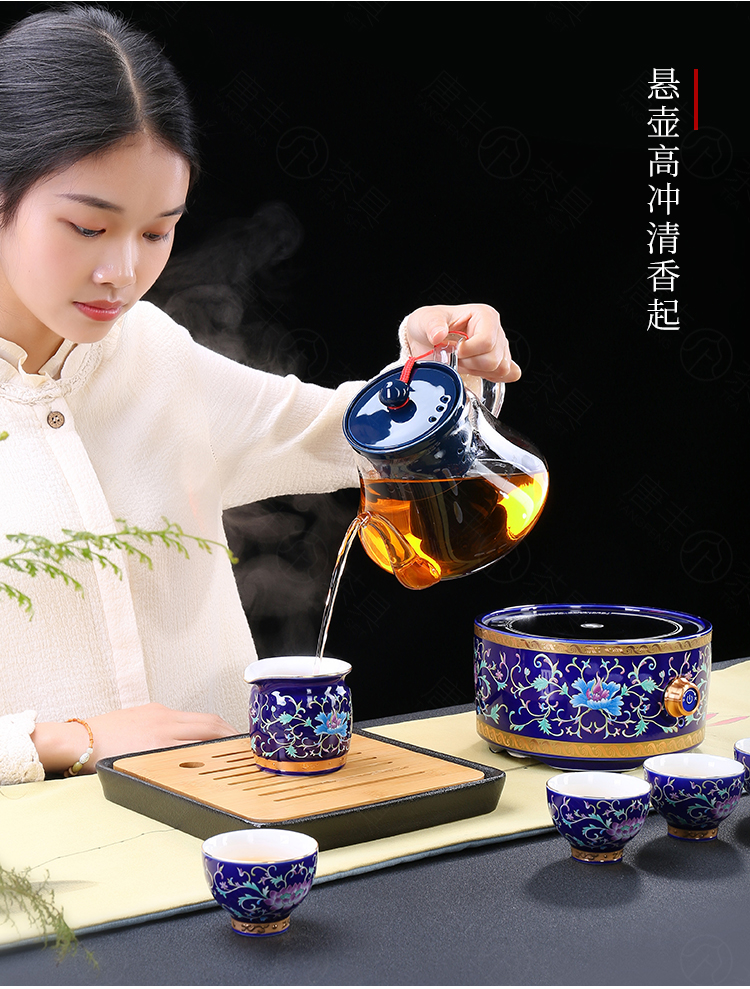 Electric TaoLu steaming kettle boil tea ware glass ceramic tank filter coppering. As silver pu 'er tea colored enamel steam white tea