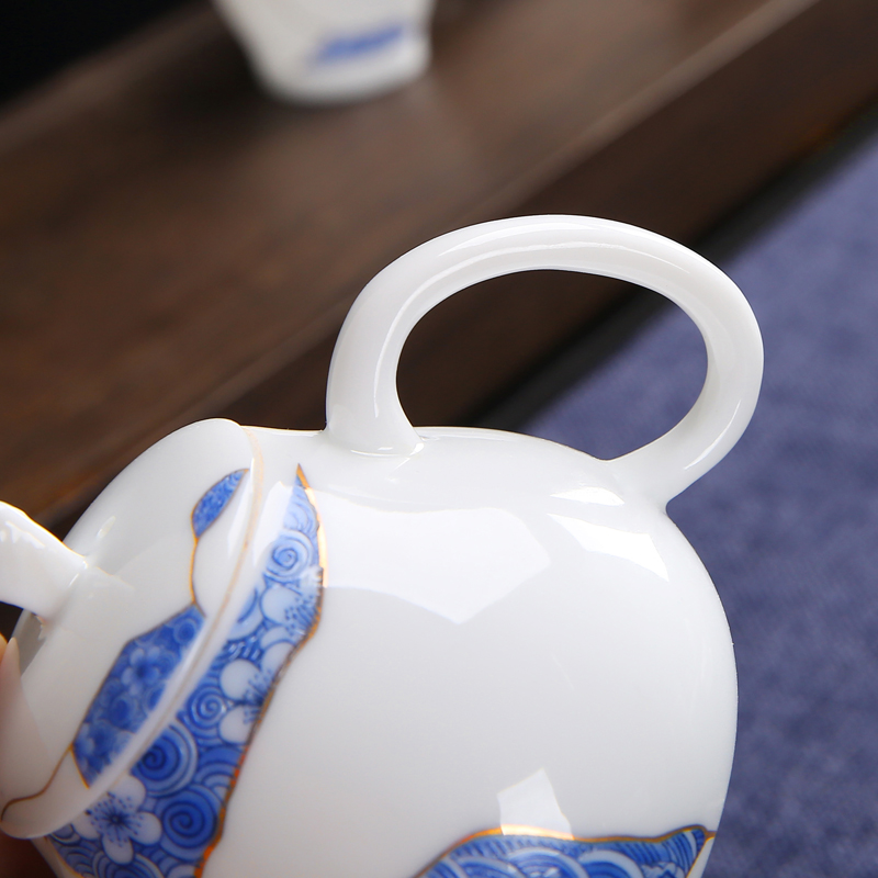 St hidden paint ceramic household single teapot with the household contracted the teapot tea kungfu tea accessories Z