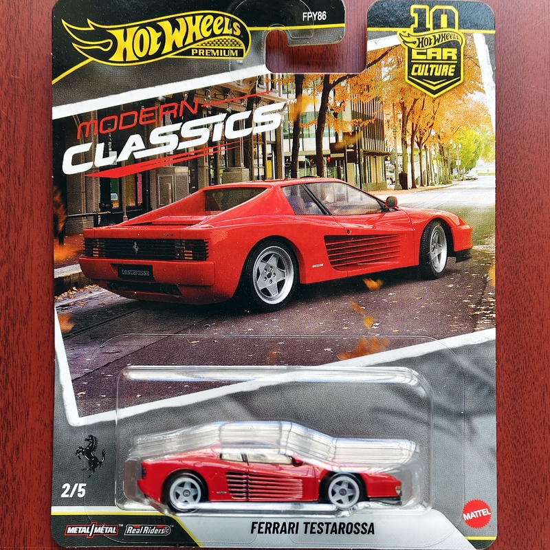 Hot Wheels Ferrari Testarossa Alloy Sports Car New Modern Classic Car Culture Iron Base Rubber Tires