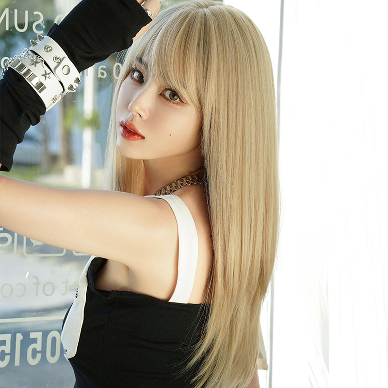 Long Blonde Wig for Women, Natural Everyday Look, Realistic Full Head Wig, Flattering Straight Hair for Women