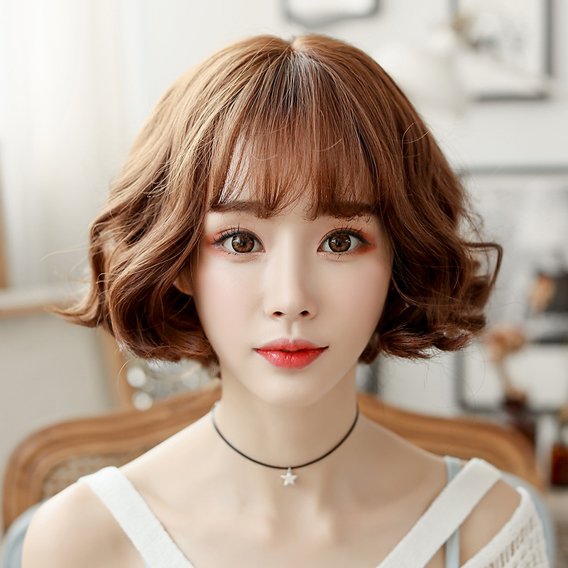 Wig Girl Short Hair Air Liu Hai Natural Korean Wave Head Fashion
