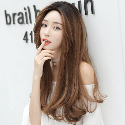 Female Long Hair Wig With Long Straight Hair Round Face Full Head