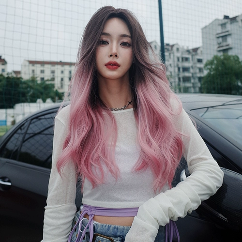 Парик, волнистый кудрявый шлем, градиент, популярно в интернете, длина миди