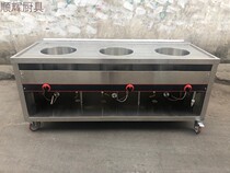 Gas commercial stainless steel bun insulation table steamer sales table three-hole thermostat table