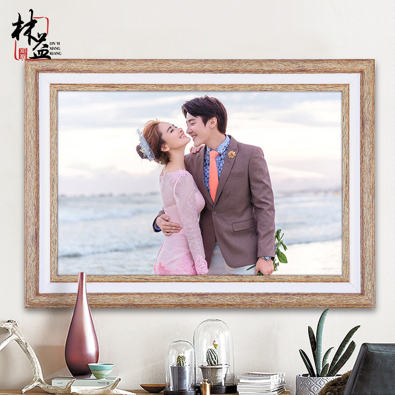 Wedding photo frame family photo wall picture frame 20 24 36 inch photo studio retro photo frame custom-made wedding photos