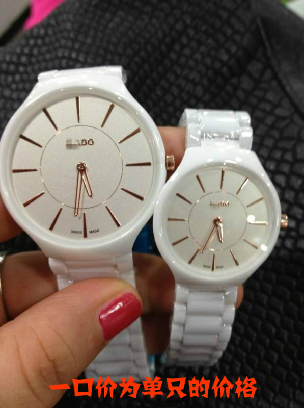 Trendy Ceramic Watch, Ceramic Women's Watch, White Ceramic Watch, Ultra-Thin Ceramic Couple Watch, Large Dial Women's Watch, Men's Watch