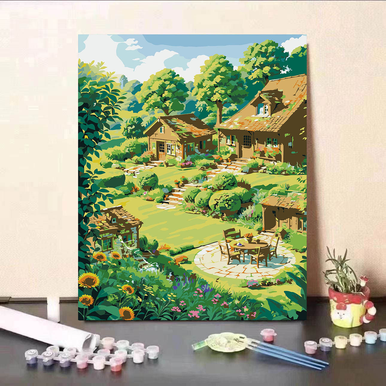 宫崎骏数字油画DIY马嘉祺同款无框丙烯风景画治愈系手工解压油彩画
