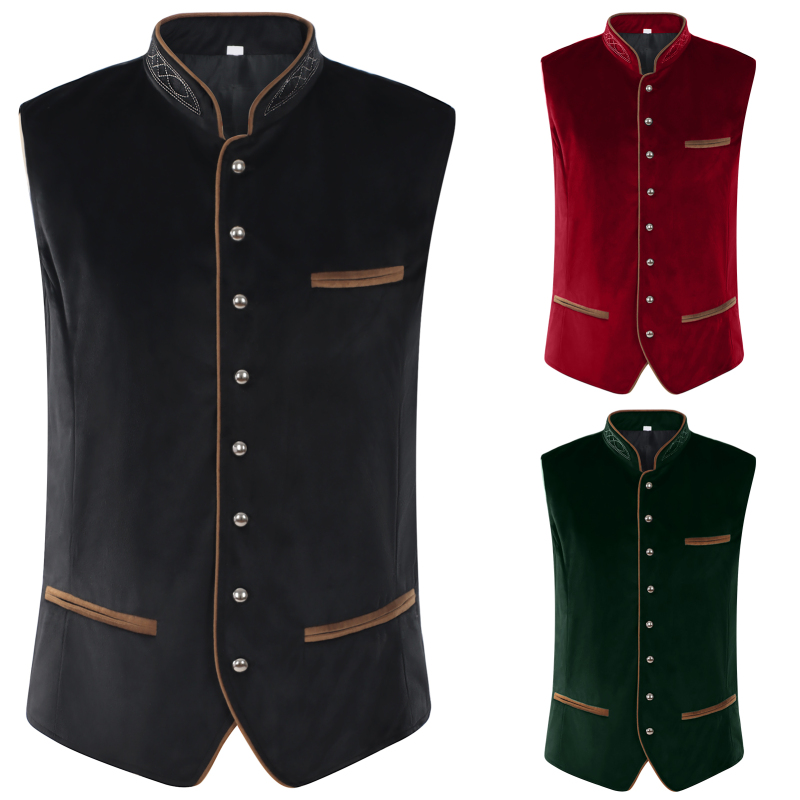 Cross-Border Amazon German Classic Beer Men's Ricardo Style Vest Bavarian Traditional Festival Party Outfit