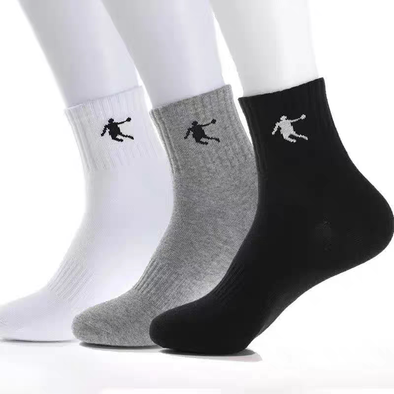 Jordan Socks Men's Mid-Calf Socks Comfortable Running Basketball Socks Mid-Calf Cotton Socks