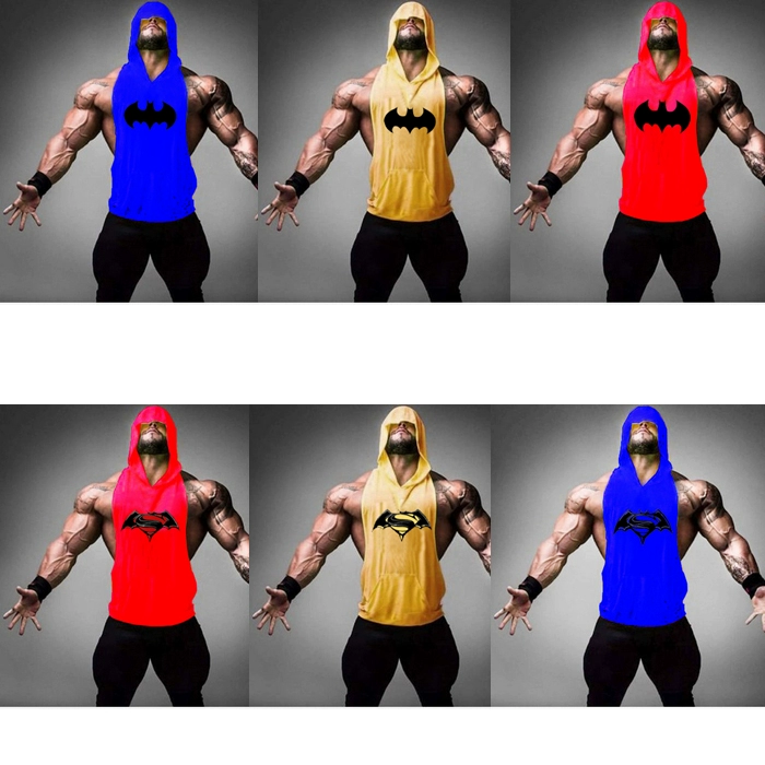 Người đàn ông cơ bắp thể thao vest vest Batman sọ thấm mồ hôi nam chặt chẽ vest vest