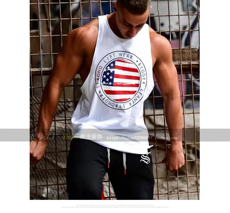 Sản phẩm mới tập thể hình đặc biệt thể hình vest thể thao vượt rào nam mùa hè cotton lỏng nam mồ hôi vest vest vai