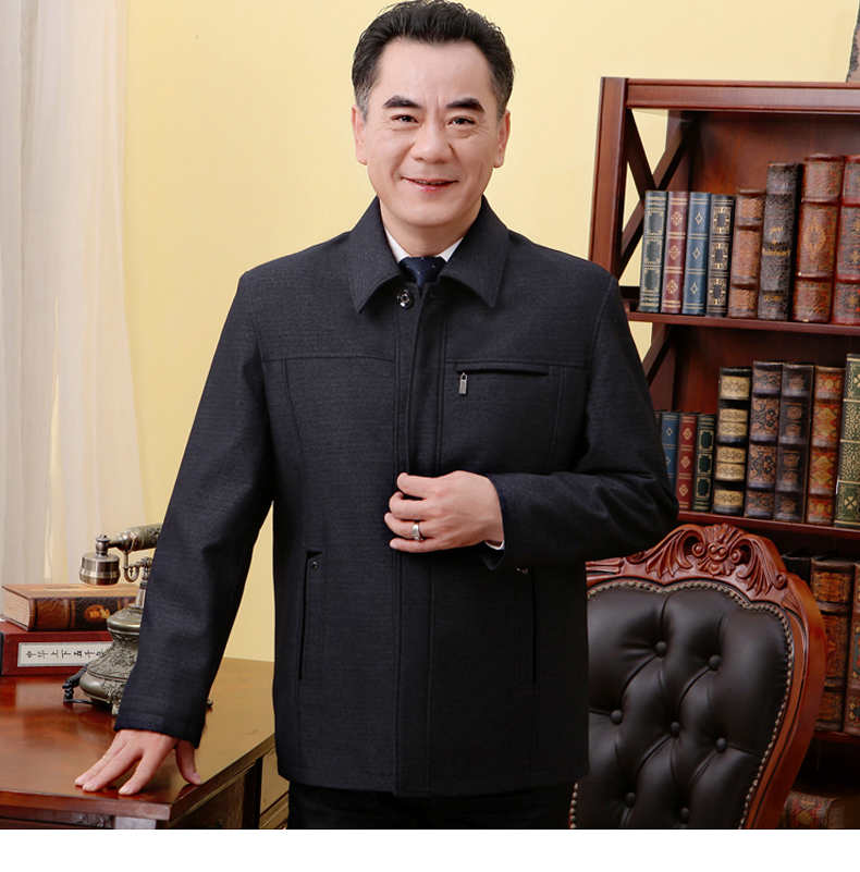 Áo khoác nam trung niên thả lỏng mùa xuân và mùa thu áo trung niên