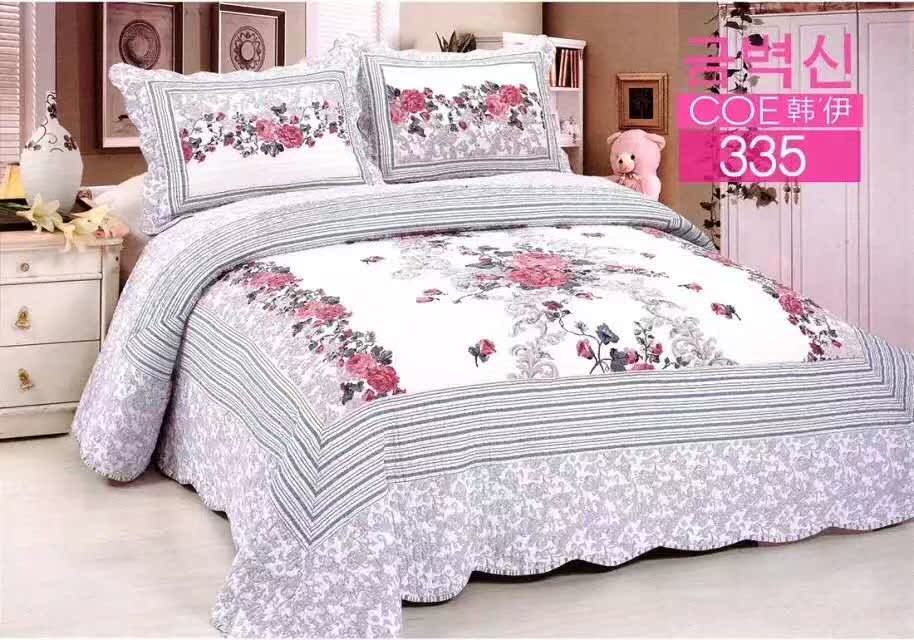 Chăn bông in chăn đơn mảnh ba bộ mùa hè điều hòa không khí mát mẻ chăn bông bông ga trải giường cotton