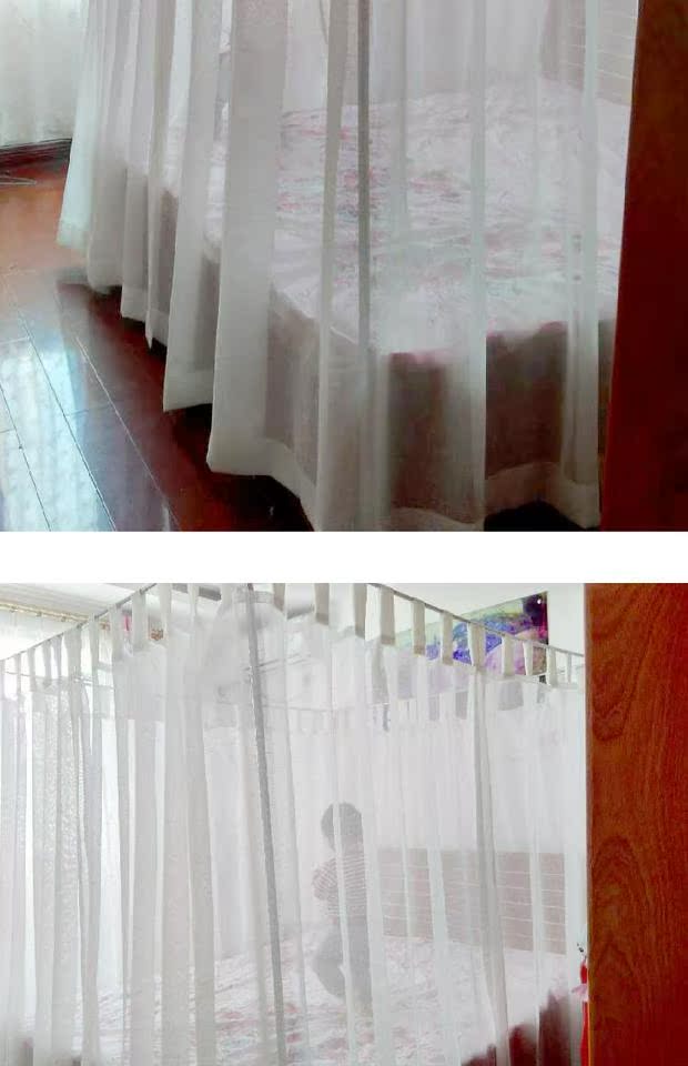 phong cách châu Á gỗ Mỹ bốn cột dây đai giường tán Velcro Đông Nam Trung Quốc giường trắng mã hóa lanh vỏ chéo - Bed Skirts & Valances rèm ký túc xá