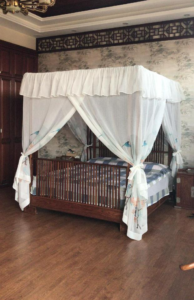 Nguyên Đán cổ điển giường tán bông tùy chỉnh trắng vẽ tay mực hoa sơn thu hải đường dưới màn ngủ Mantle sợi tổng thể - Bed Skirts & Valances rèm giường