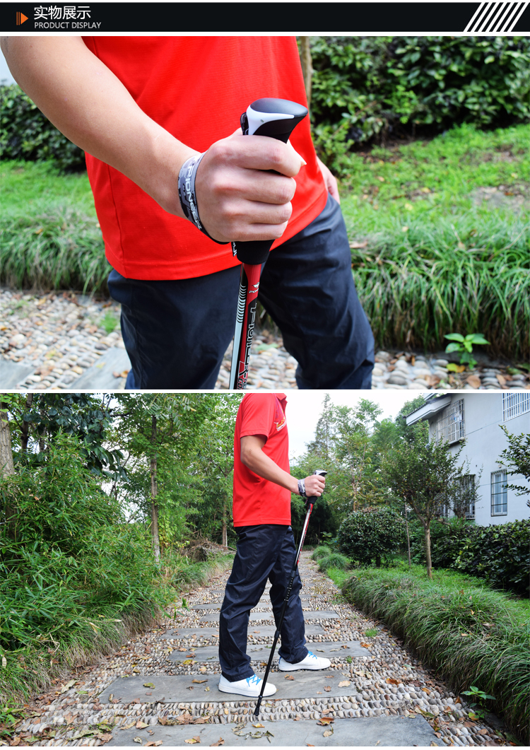 Trailblazer trekking cực carbon siêu đi bộ gậy kính thiên văn khóa sợi carbon nạng thiết bị leo núi ngoài trời gậy kéo dài đa năng