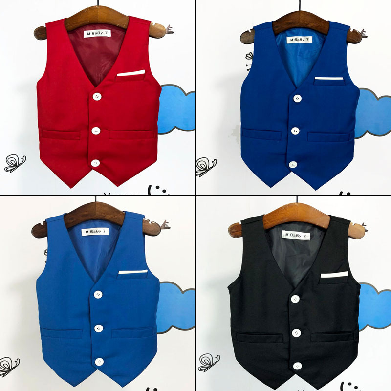 Children's Solid Color Suit Vest for Boys and Girls, Slim Fit Vest, School Uniform, Performance Casual Vest, Little Kids Flower Boy Vest, British Style Children's Solid Color Suit Vest for Boys and Girls, Slim Fit Vest, School Uniform, Performance Casual Vest, Little Kids Flower Boy Vest, British Style