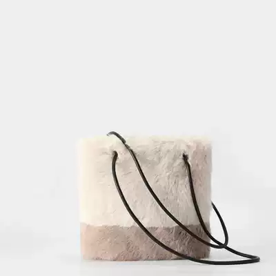 Z home women's bag new fashion stitching two-color artificial fur effect mini one-shoulder hand Shopping Bag tote bag