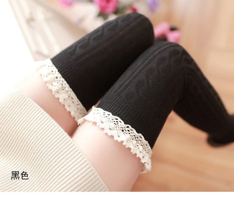 Mùa thu và mùa đông dày Nhật Bản trên tất đầu gối trong vớ vớ cotton xoắn ren vớ dài ống vớ nữ vớ vớ cao vớ quần tất nữ
