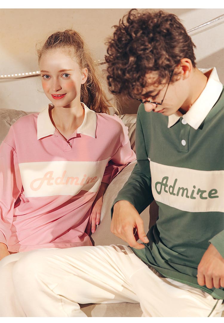 Fen Teng mới đôi đồ ngủ mùa thu cotton nam dài tay và phụ nữ hai mảnh có thể mặc bên ngoài trường đại học phù hợp với dịch vụ nhà gió đồ ngủ khủng long