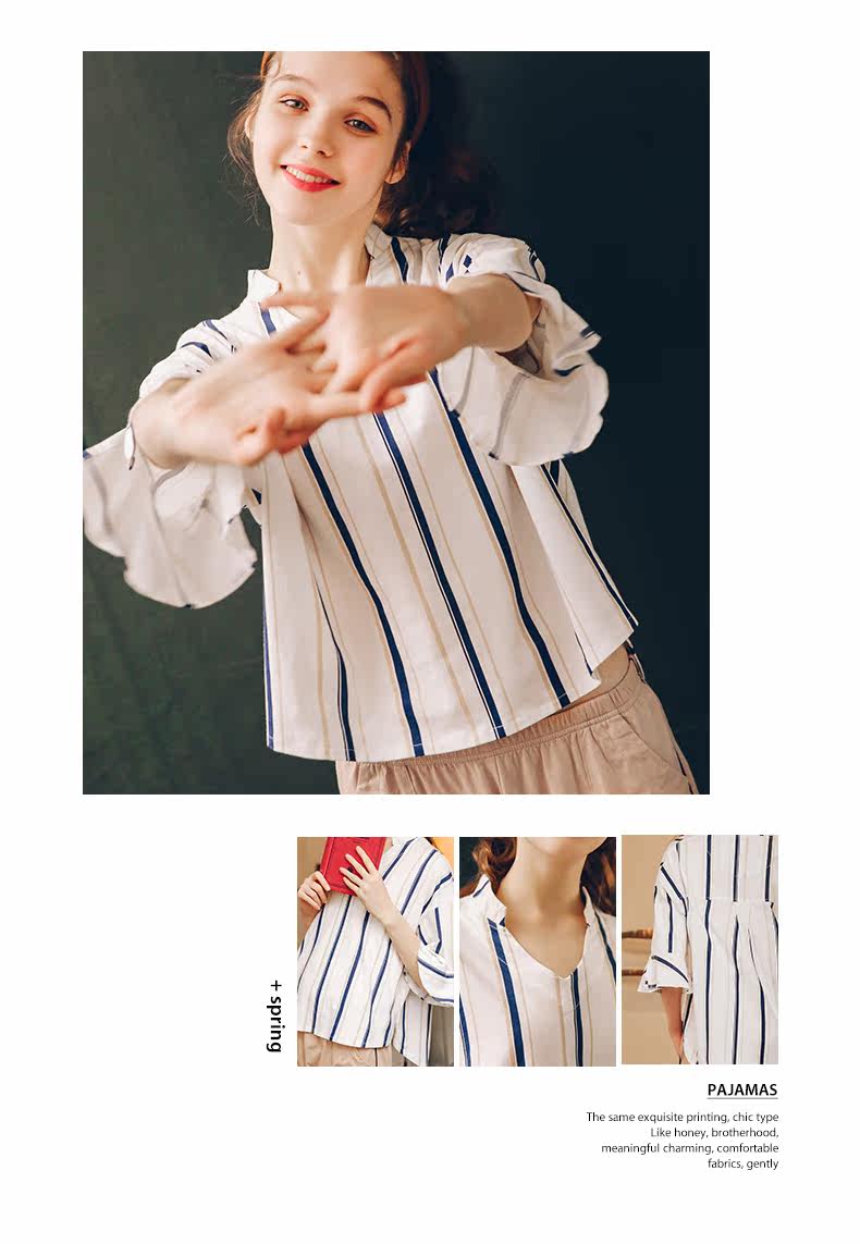 Pyjama pour femme en Coton à manches - Ref 2988601 Image 21