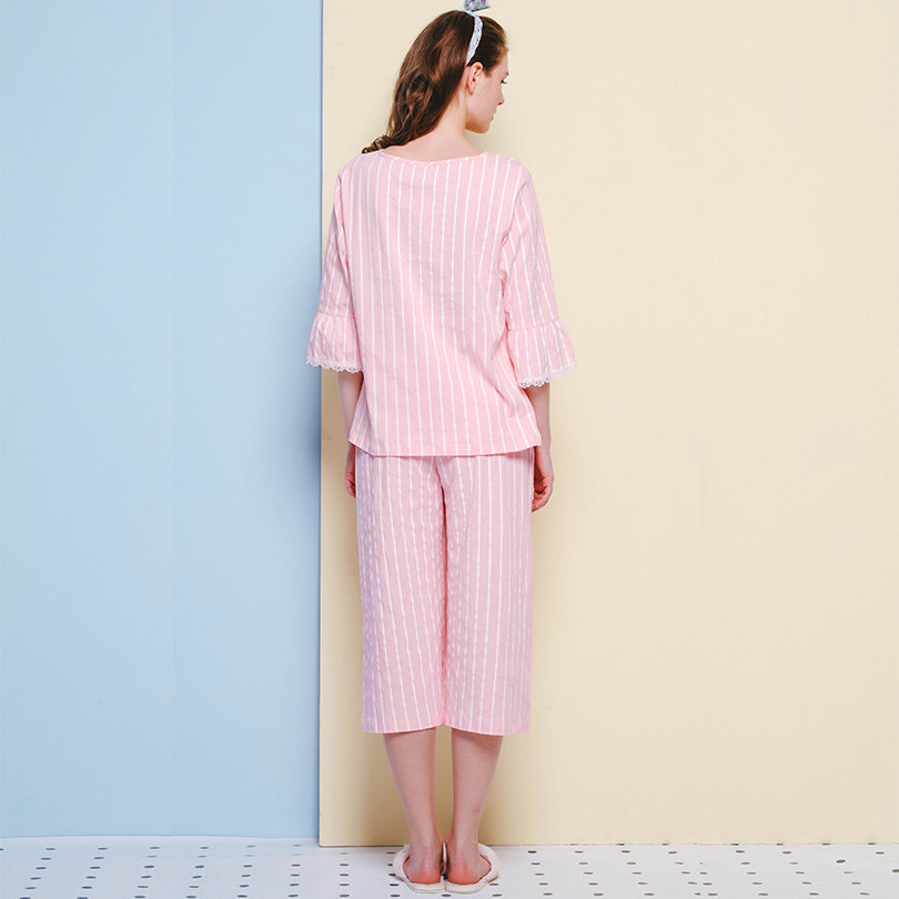 Pyjama pour femme en Coton à manches - Ref 2991624 Image 3