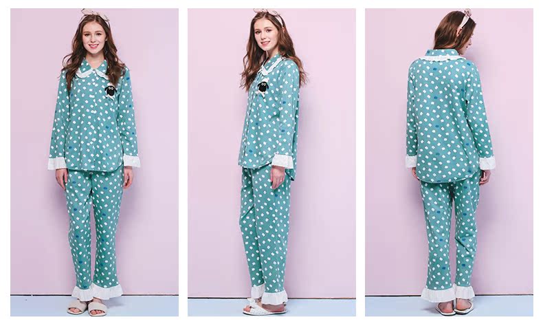 Pyjama pour femme en Coton à manches longues - Ref 2991663 Image 23