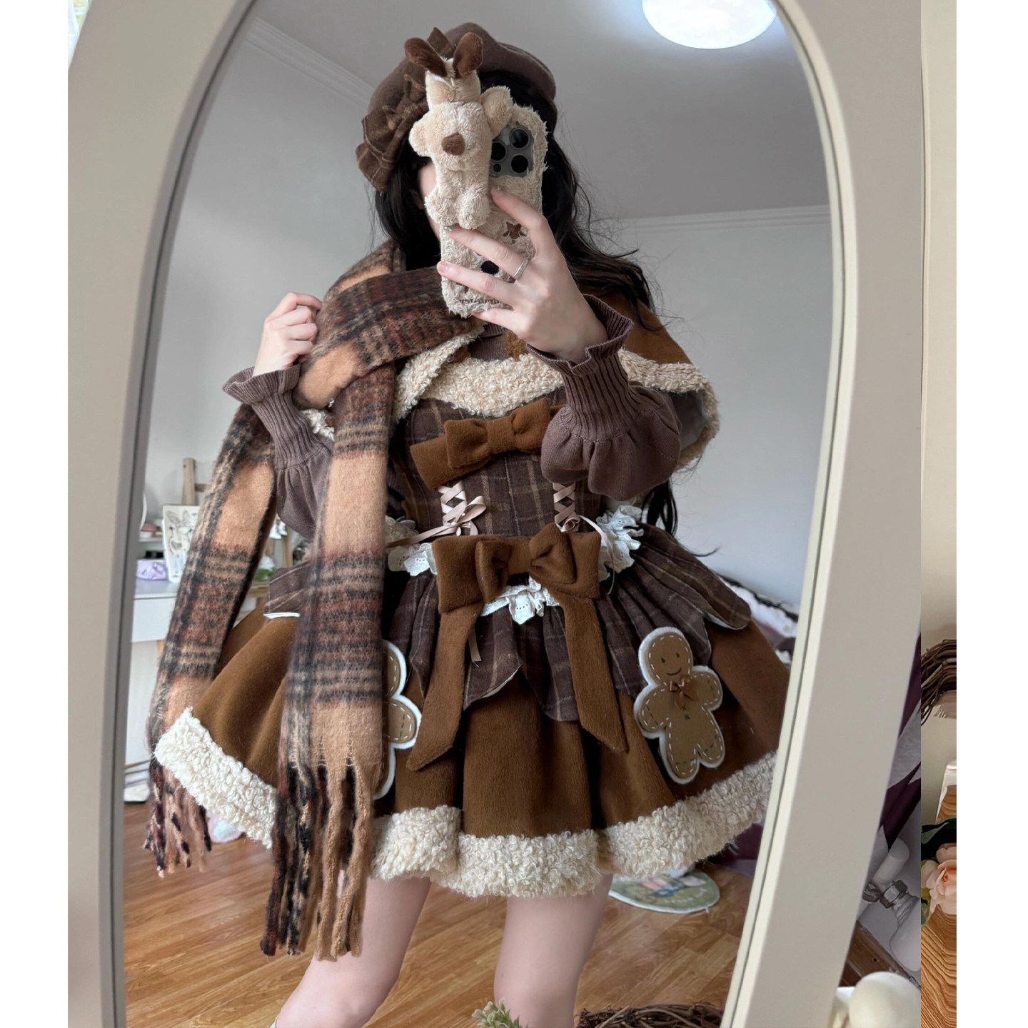 法式复古洛丽塔圣诞节拼接斗篷披肩冬季新款立体蝴蝶结连衣裙套装_lolita洛丽塔_淘宝游戏网