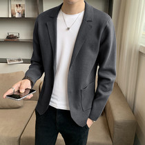 Spring fall Little suit mens and Korean version of the young hairstylist young hair stylist handsome sweaters Western-style clothes casual blouses Yuppie Chauer