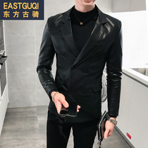 Spring new hair stylist suit men Korean version of the trend yuppie leather suit slim youth handsome locomotive jacket