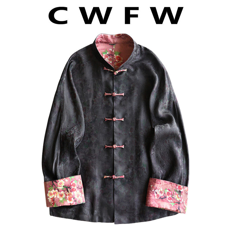 Fragrant cloud yarn Chinese style disc buckle blouses woman 2023 autumn and winter new retro improved Tang fit long sleeve jacket young with summer-Taobao