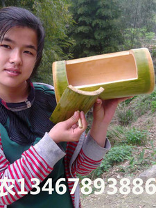 Fresh with Lid Bamboo-Tube-Cooked Rice Bamboo Tube Chicken Bamboo Steamed Tube Bamboo Tube Soup Tableware Engraving Is P