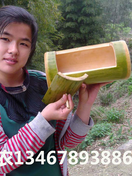 Fresh with Lid Bamboo-Tube-Cooked Rice Bamboo Tube Chicken Bamboo Steamed Tube Bamboo Tube Soup Tableware Engraving Is Possible